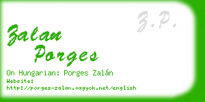 zalan porges business card